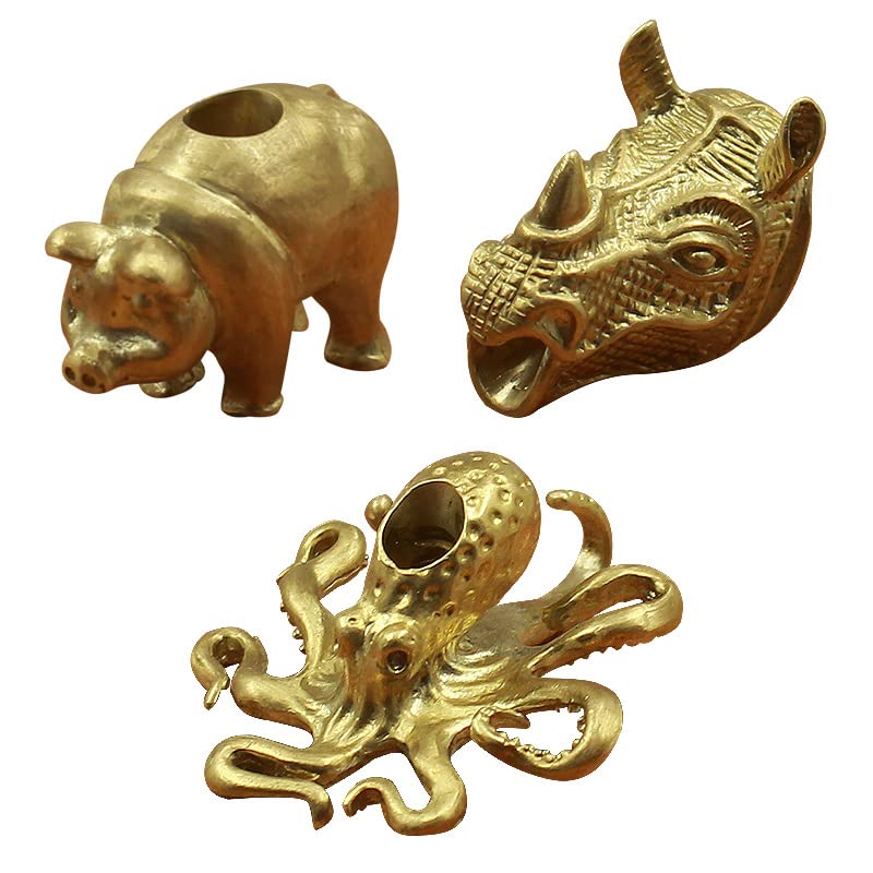 Porte-clés laiton rhinocéros pendentif créatif pour corde tombée sac