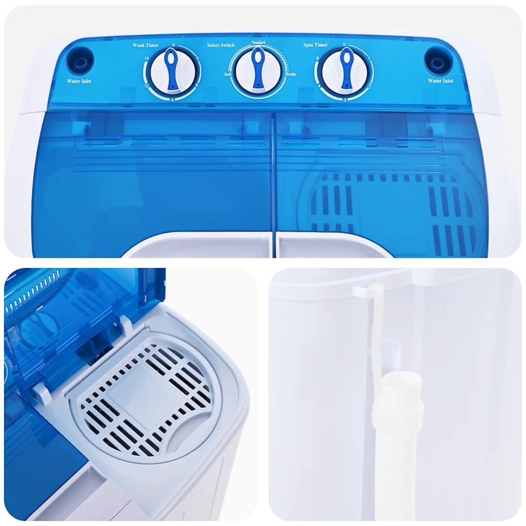 vidaXL Mini Lavadora con 2 Tambores 5,6 kg