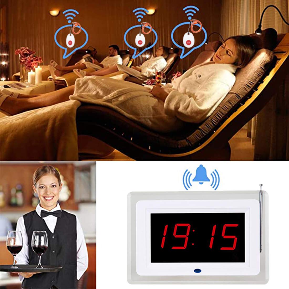 Wireless Calling System/Restaurant Buzzer Pager System/Elderly Alarm