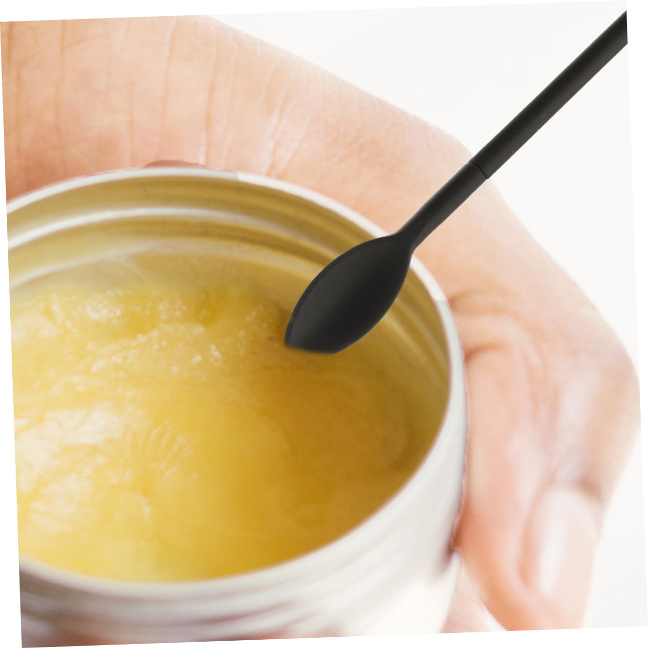 Silikonspatel mit Teleskopgriff für Make Up und Backen Leichter Kleiner Kosmetikspatel Schwarz Einfach zu Verstauen und Vielseitig Verwendbar Beim Backen