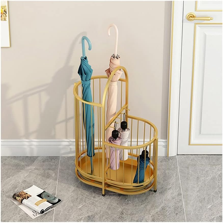 Modern Wrought Iron Umbrella Stand Rack with Large Capacity Stylish Umbrella Holder for Hallway Entrance Indoor Home Decor nizer Gold Umbrella Basket 50X27X55CM
