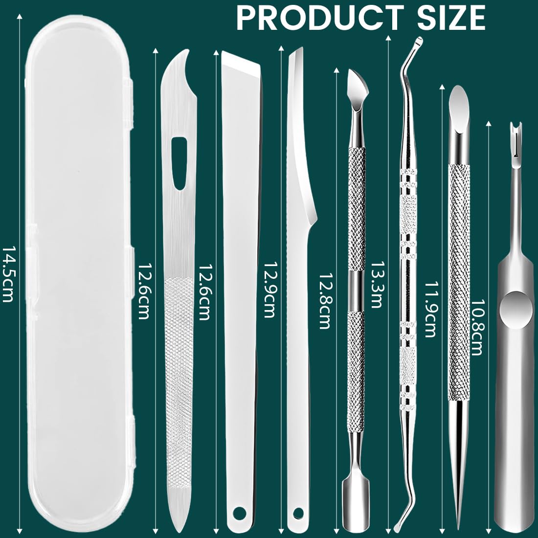 7 Pcs Unghie incarnite piedi, Ingrown Toenail File and Lifters Set, Stainless Steel Ingrown Toenail Removal Kit, Under Nail Cleaner Pedicure Tools