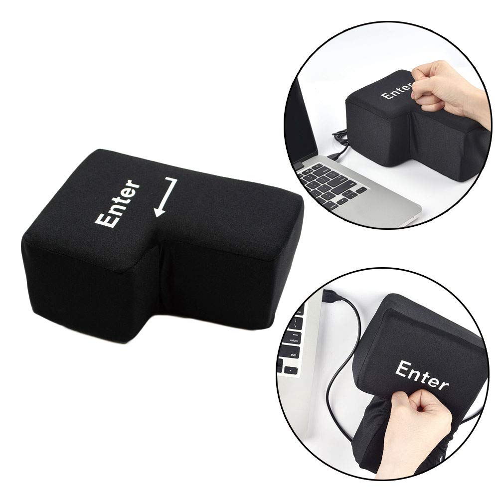 Wudaizhi Wejdź na poduszkę USB Unbreakable Big Enter Button Rzuca poduszkę z komputerem USB Wejście Klucz do Poduszka Biurko