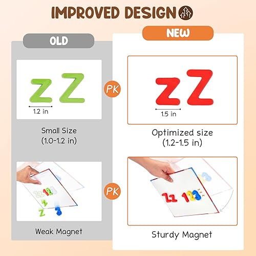 Miniatura 3 de JoyCat 78 piezas de letras magnéticas con números del alfabeto, imanes para nevera, ABC 123, aprendizaje educativo preescolar, juego de juguetes