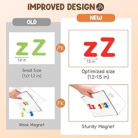 JoyCat 104 Pieces Magnetic Letters Numbers Alphabet Fridge Magnets ABC 123 Preschool Educational Learning Plastic Colorful Toy Set Uppercase Lowercase Math Symbols for Toddlers Kids 3+