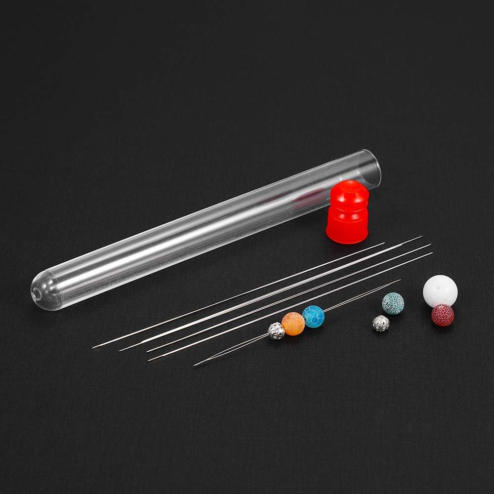 1pc Stainless Steel Big Eye Curved Beading Needles Open Needle for Beads Pearls Threading String Cord Pins Jewelry Accessories (3.8cm x1pc)