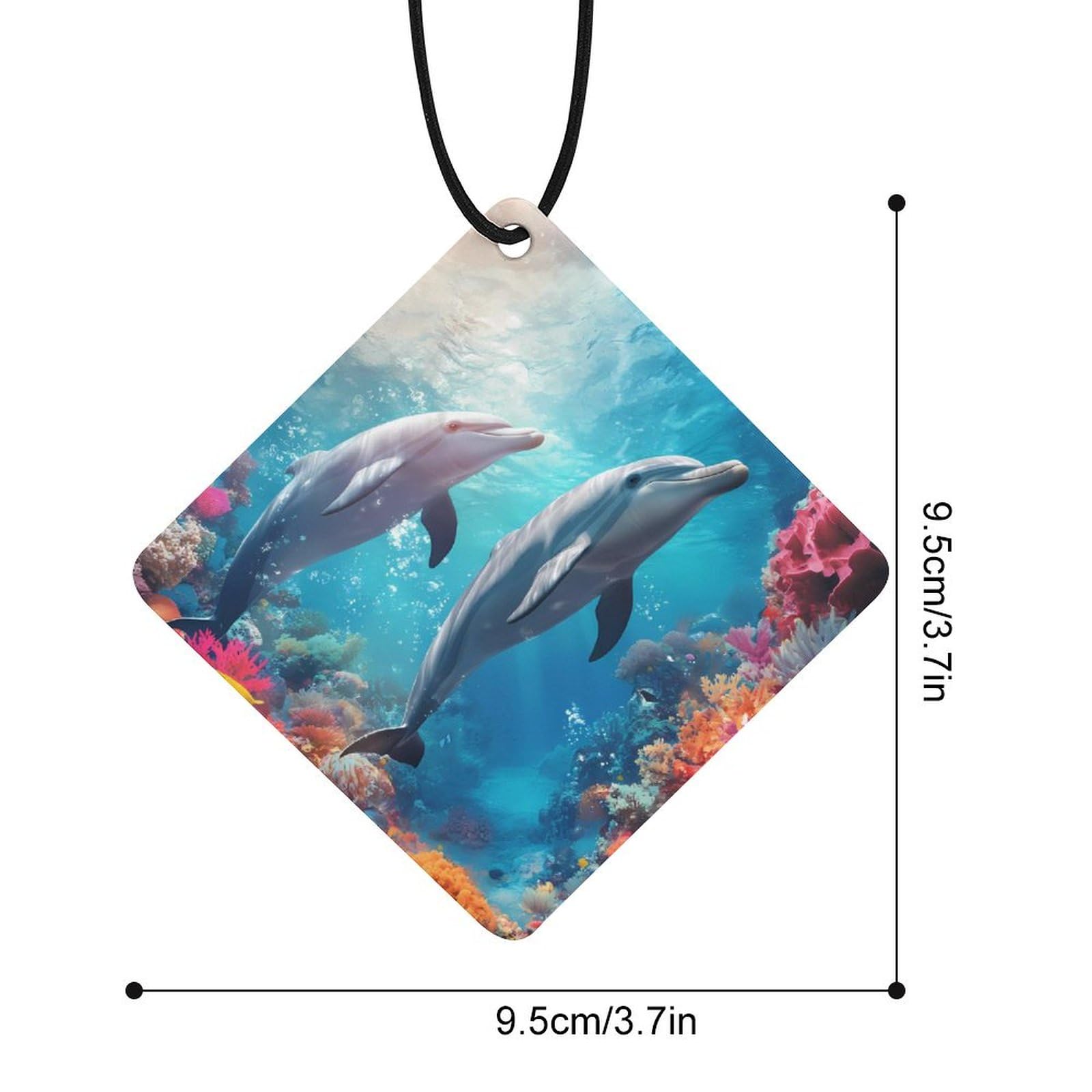 Ocean Dolphin Car Air Freshener Hanging Aromatherapy Tablets for Car Accessories Rhombus