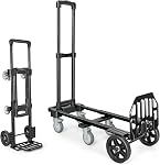 KEDSUM 3-in-1 Cart Dolly convertible avec roues, 600LBS Camion à main lourd Dolly, camion à main avec angle de poignée réglable & Base extensible pour la maison, Maisons de guerre, Dorm, 6-Wheel Conception avec freins