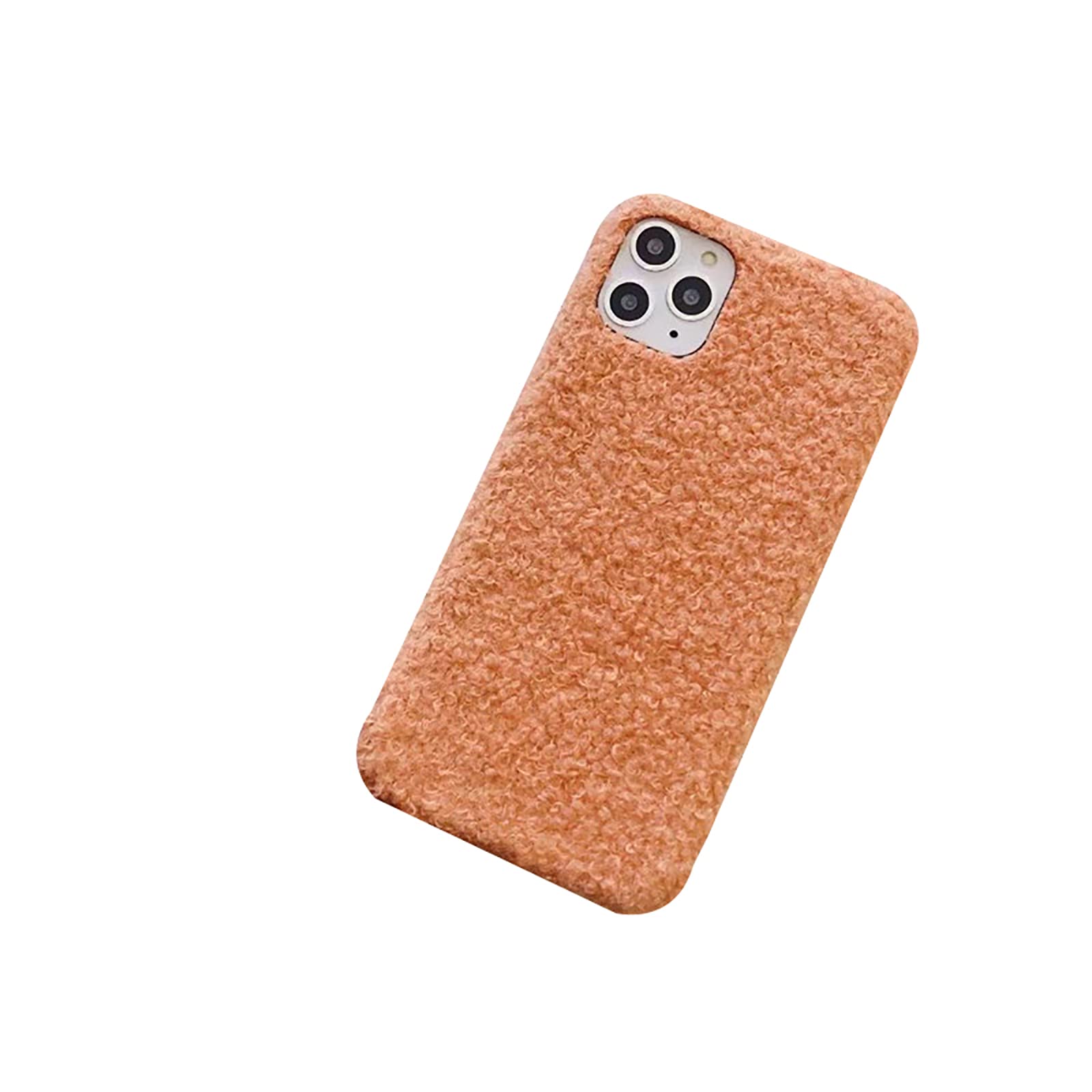 XWCG TPU Case for Iphone 13 Mini/13/13 Pro/13 Pro Max Thin Slim Soft TPU Silicone Shockproof Phone Cover Case Cute Fluffy Faux Furry Case Anti Fingerprint Anti Scratch Plush Case,Orange,12 mini