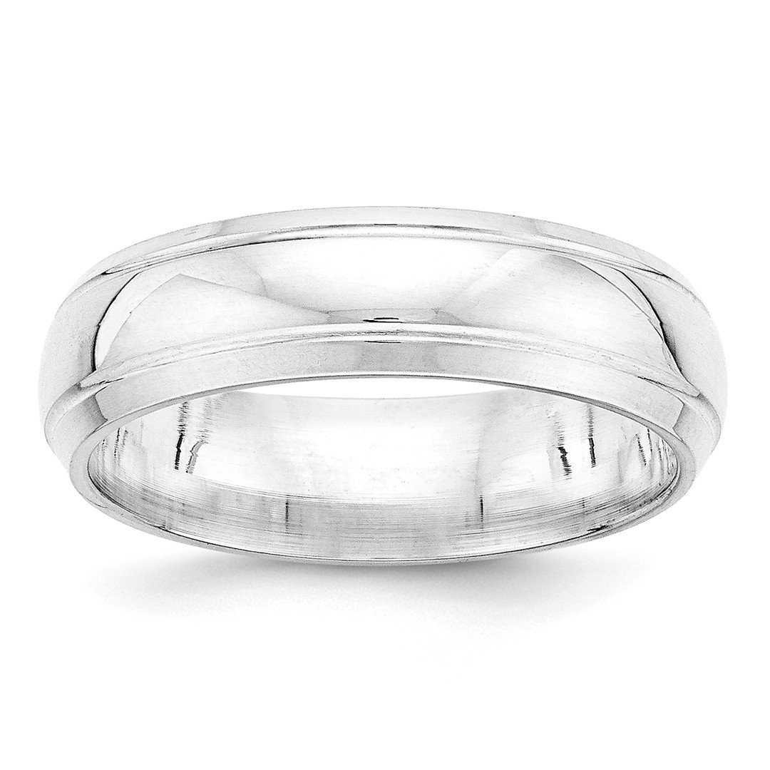 925 Sterling Silver 6mm Wedding Ring Band Size 13 Fancy Classic Beveled Edge Fine Jewellery For Women Gifts For Her