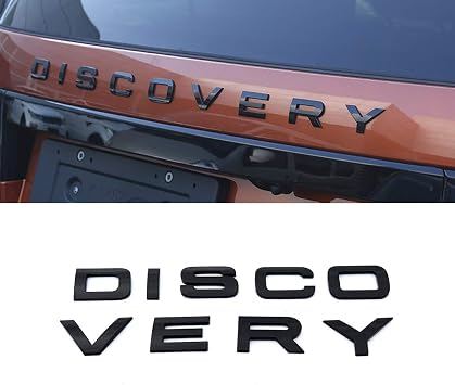 SHIFENG 3D Letter DISCOVERY Car Rear Front Badge Emblem Decal Sticker For Land Rover Discovery Sport Discovery 5 Front Hood Rear Trunk LR5 Accessories Glossy Black