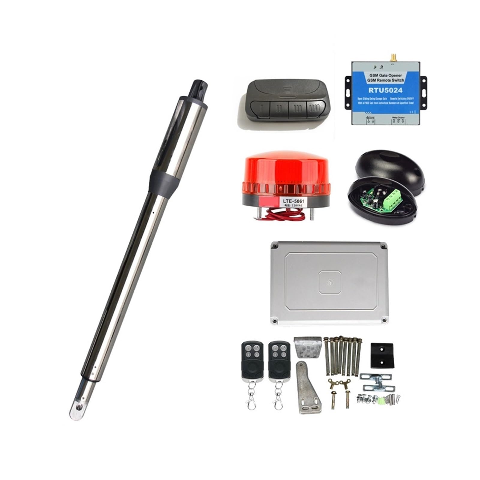 Rsgxlfqzvak Kit 8 Automatic Door Opener, Automatic 300Kg Single Leaf Door Electric Swing Gate Opener Motor Dc Linear Actuator Operator Access Control System(Kit 8)