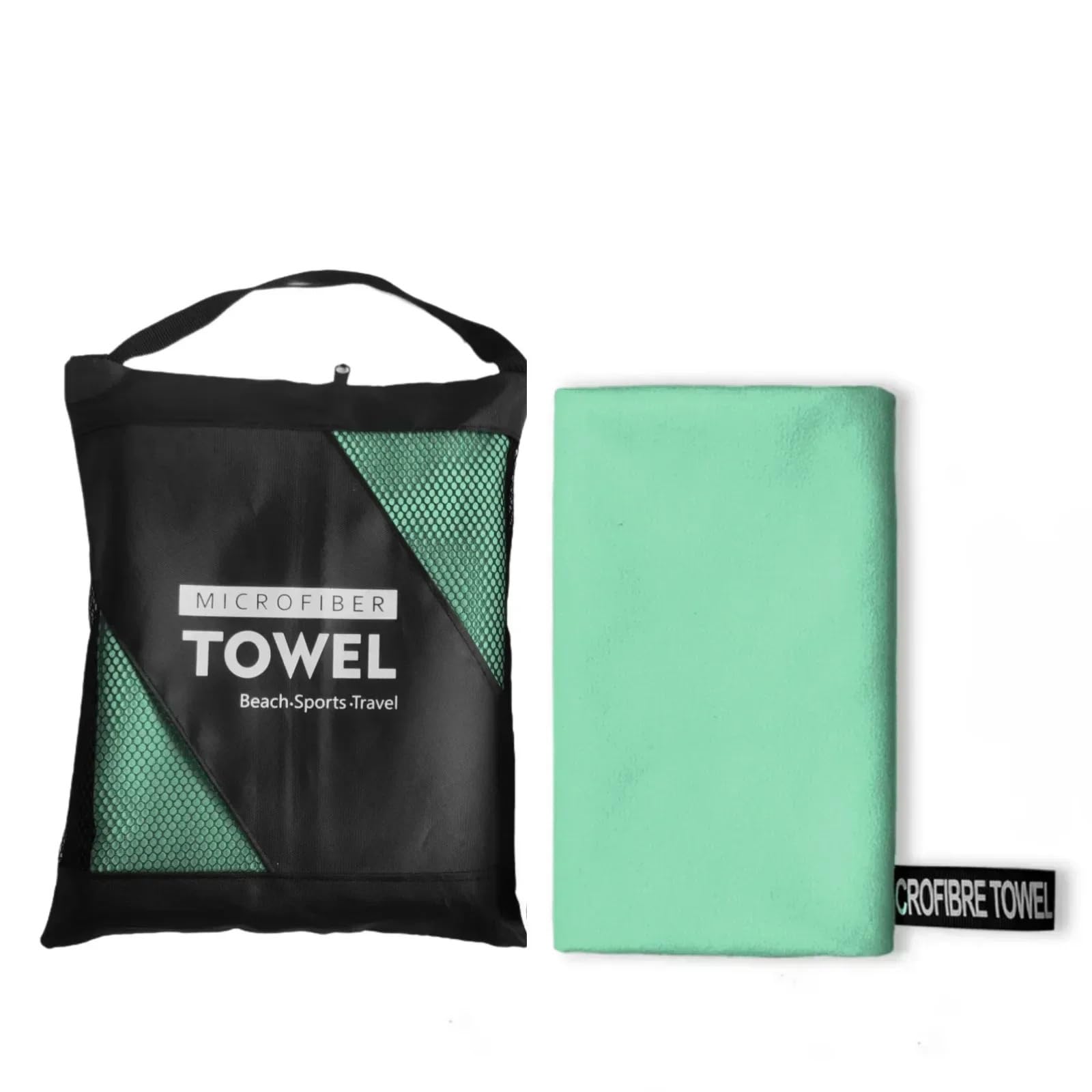 GMEqfhpOPS Quick-Dry Microfiber Towel - Ultra Absorbent, Compact & Sandproof for Gym, Beach, Travel & Swimming, Lightweight Sports Towel Towels Bath(Mint green,38x38cm)