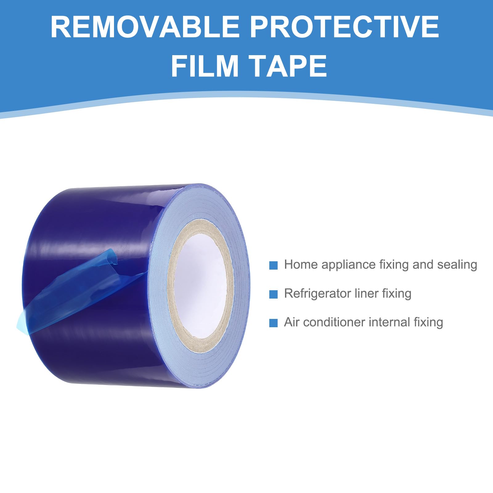 PATIKIL Cinta Película Protectora Removible, 4.3 Pulgadas X 656 Pies Rollo Película Protectora Antiarañazos Superficies PE Para Muebles Electrodomésticos Plásticos Alta Adhesividad Azul