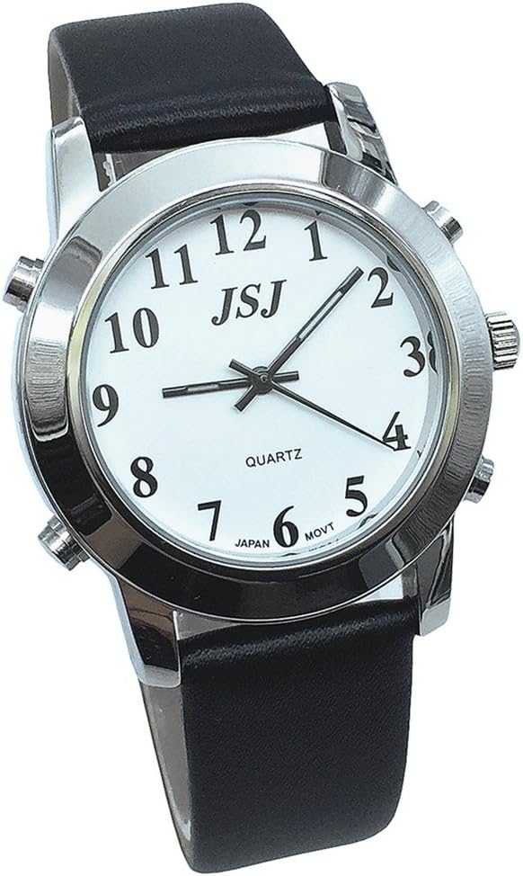 Spanish Talking Watch for Blind People or Visually Impaired People with Alarm of Quartz, Leather Strap