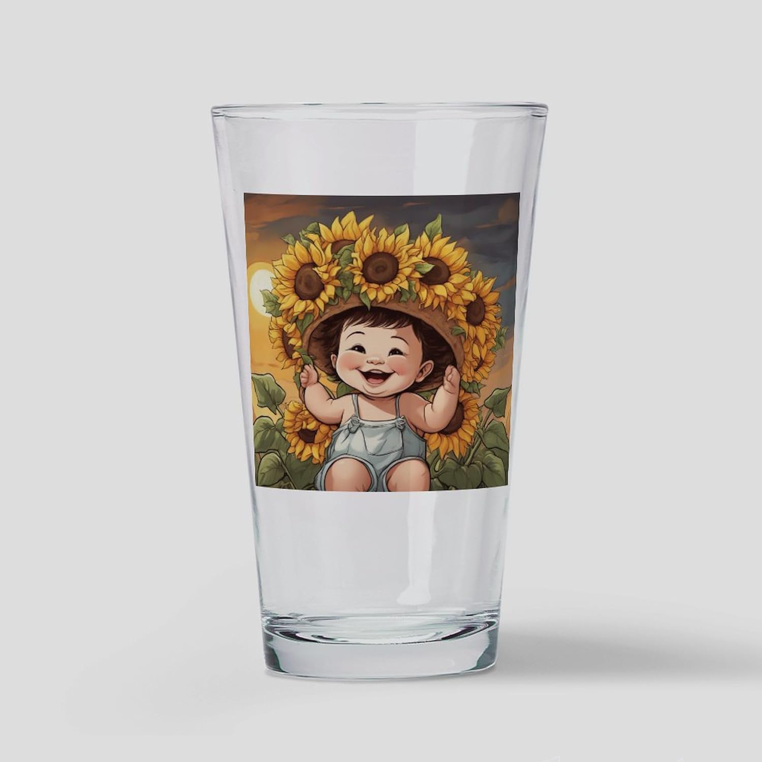 CafePress Sunflower Wall Clock2 Pint Glass, 16 oz. Drinking Glass
