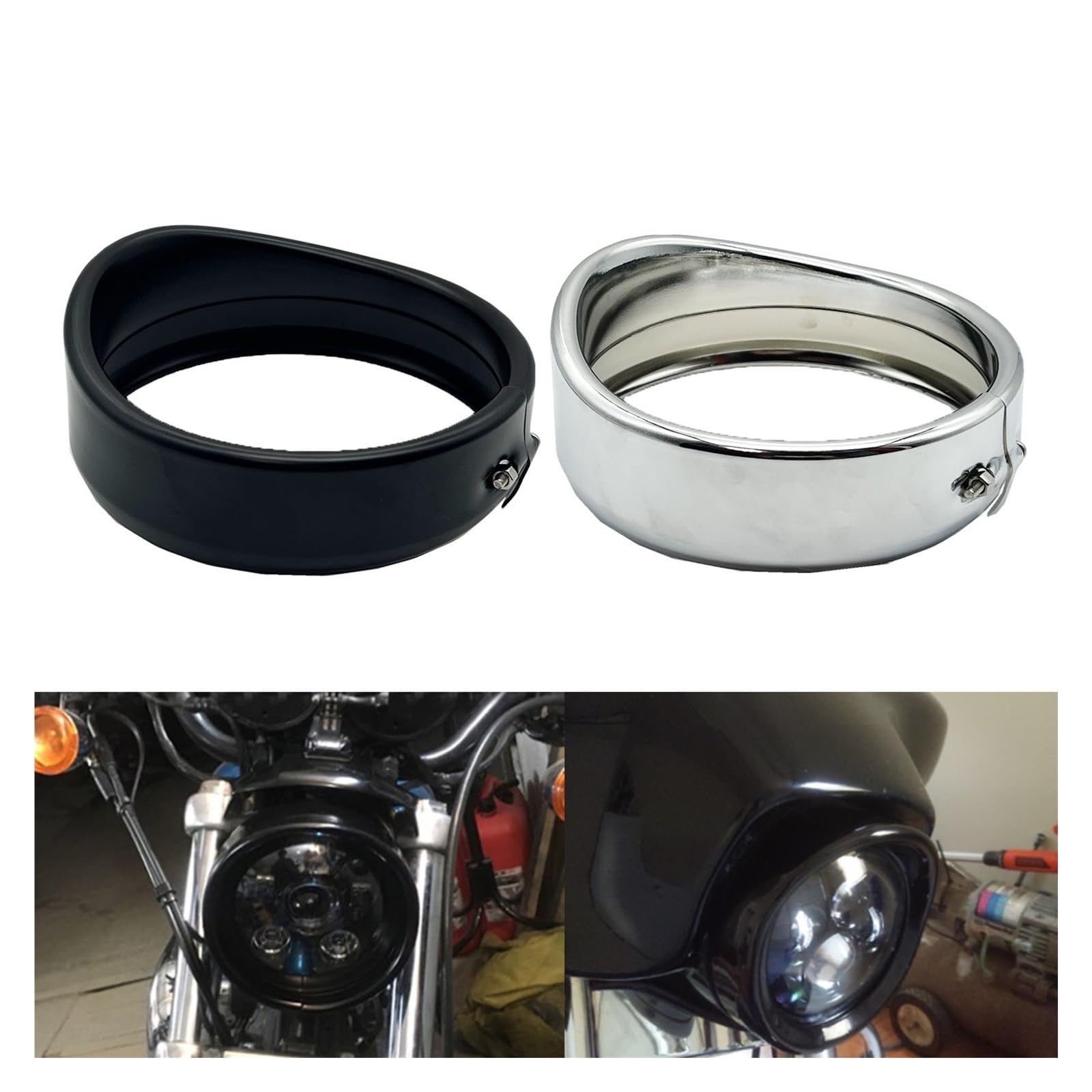 Scheinwerferschutz 5,75 Zoll Visier Scheinwerfer Zierring 5 3/4" Scheinwerfer Dekorativer Ring Für Für Sportster XL 883 1200 Forty Eight Dyna Softail