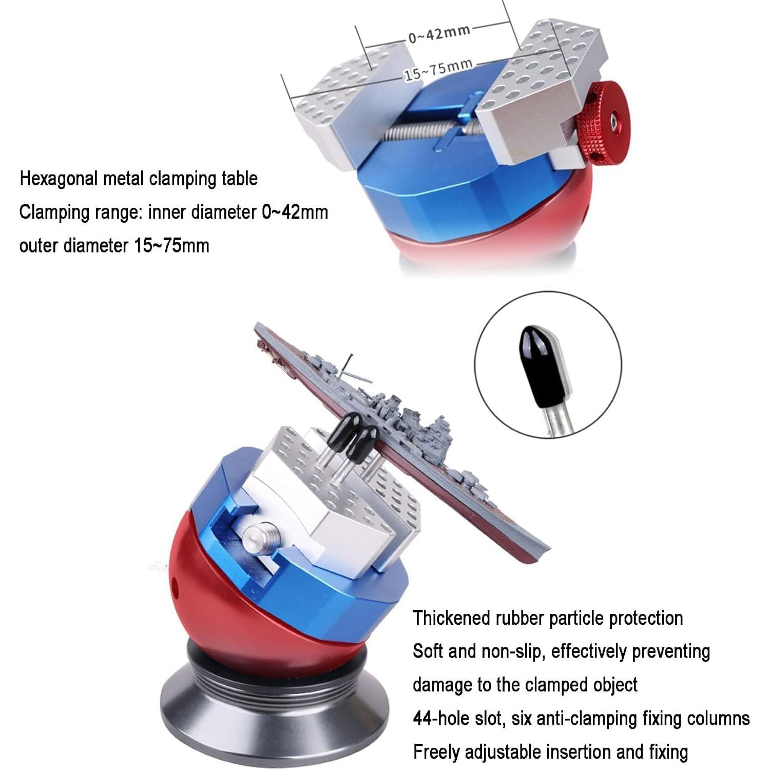 Imadło kulkowe, uniwersalne imadło obrotowe 360°, narzędzie stołowe do samodzielnego modelowania, wytrawiania, gięcia, rękodzieła, malowania i budowania modeli hobbystycznych