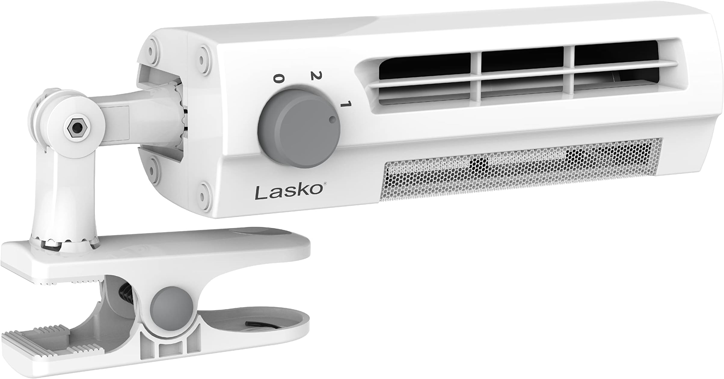 Lasko Clip Stik Ultra Slim Desk Fan, 2 Speeds, Adjustable Swivel, Portable for Home, Office, 17", White, 4006, 10.5" High