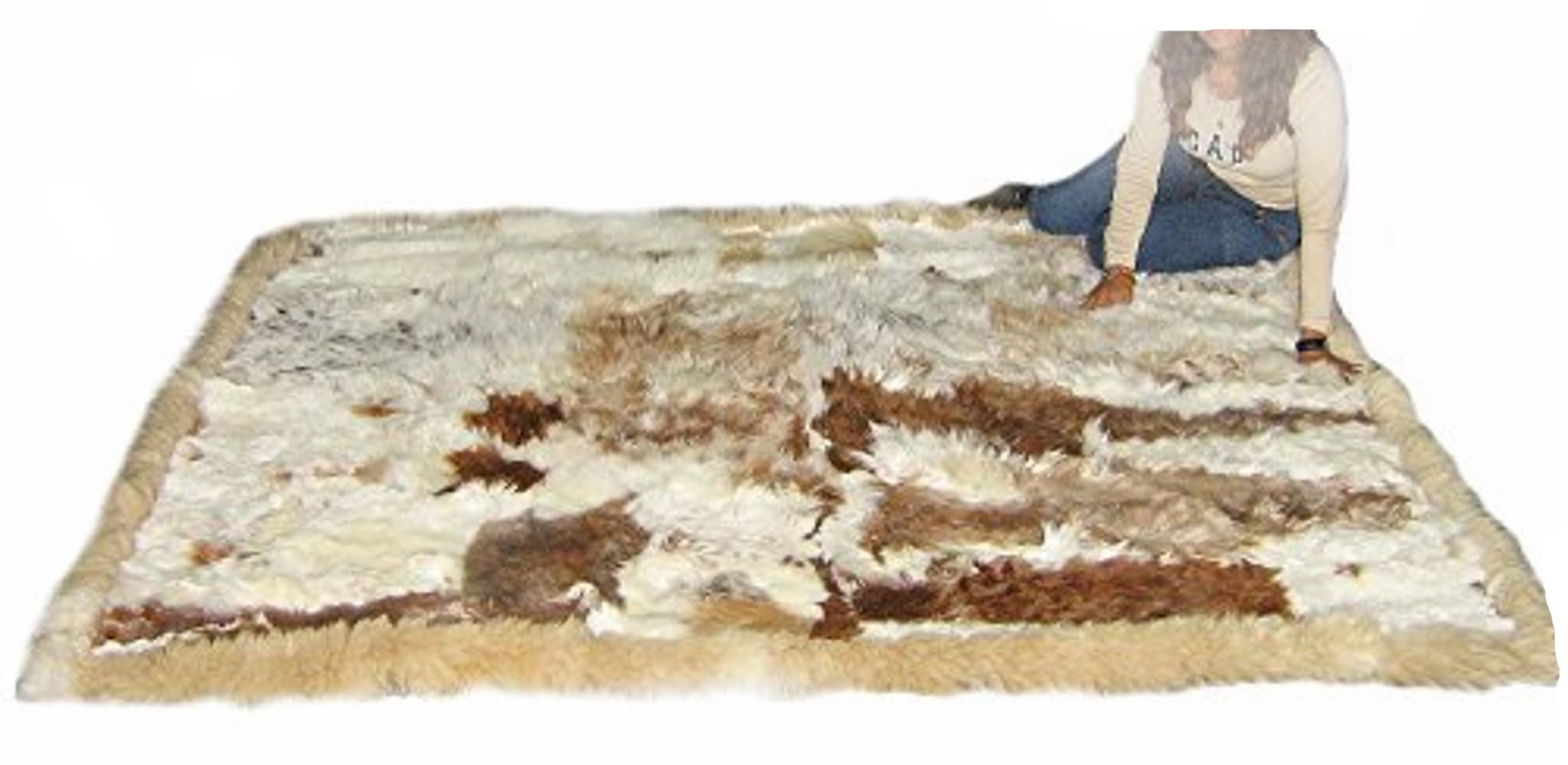 Alfombra de piel de alpaca peruana suave para aislar el suelo frío del salón