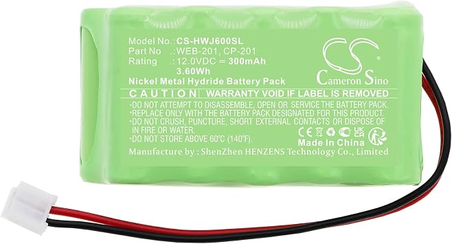 استبدال البطارية 300mAh لوحدة التحكم ASIC JASIC-600 WEB-600 وحدة التحكم JACE3 CP-600 وحدة التحكم WEB-201 وحدة التحكم Vykon JEC-334 وحدة التحكم Distech EC-BOS-3 CASE6 CP-201 WEB-201 ASIC600 NPB-BATT (12.0V)