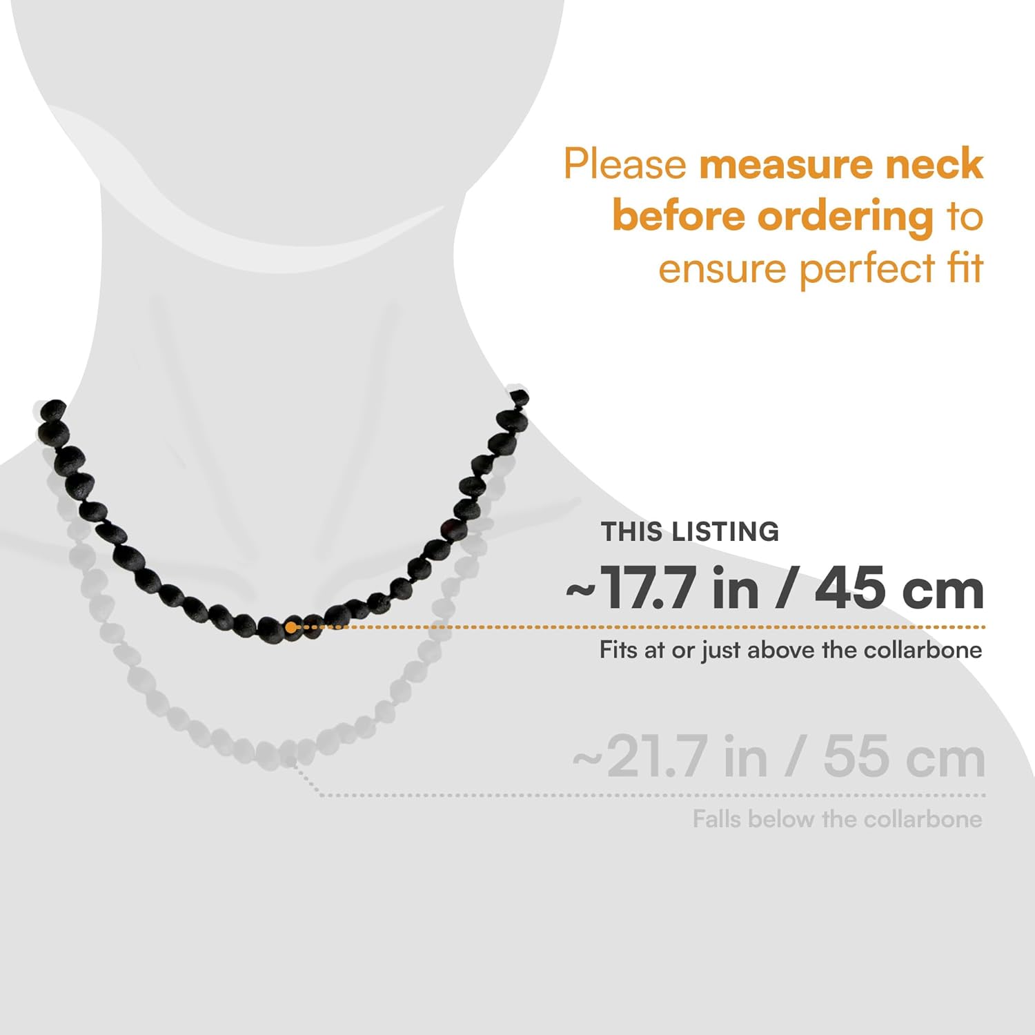 Amber Guru Baltic Amber Necklace for Women and Men (Authentic, Certified) - 17.7 Inches, Raw/Unpolished Beads - Handcrafted Unisex Amber Bead Jewelry for Adults - Image 4