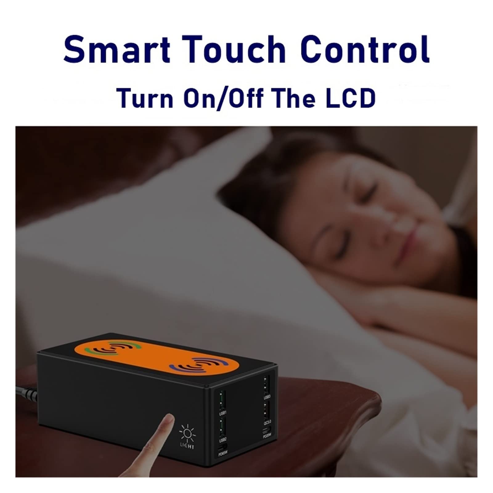 150W Multi USB Bezprzewodowa ładowarka 4 Port USB Stacja ładująca Organizator QC 3.0 Szybka stacja dokująca do telefonu komórkowego, tabletu i innych Przenośna konstrukcja(Nero)