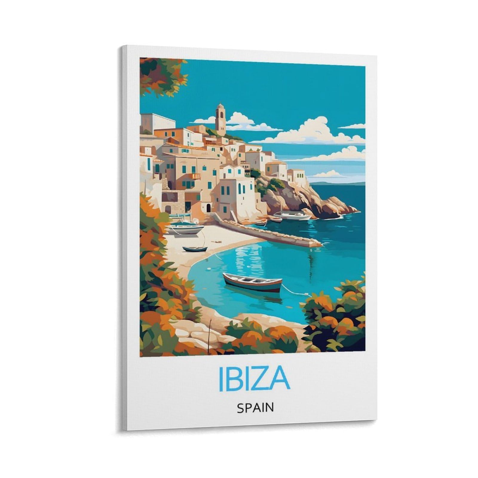 YJNENG Canvas Art Picture Ibiza Spain Wall Decor Art Painting Posters Modern Family Decorative Poster 08x12inch(20x30cm)