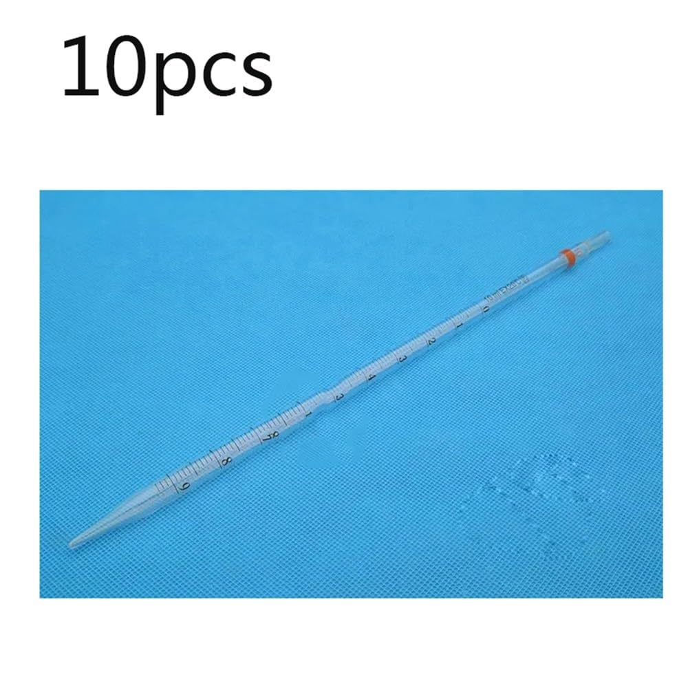 Pipetta di trasferimento in vetro, Pipetta di trasferimento graduata in vetro borosilicato 0,1-50 ml 5/10 pezzi Attrezzatura da laboratorio(0.5ml 10pcs)