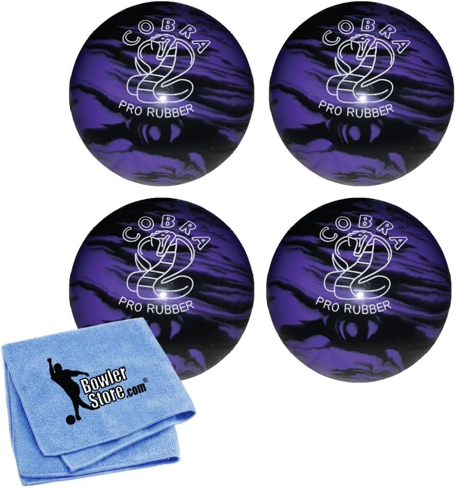 EPCO Candlepin Bowling Balls - Cobra Pro Rubber - Lavender & Black (4 1/2 inch- 2lbs. 7oz.) 4 Balls