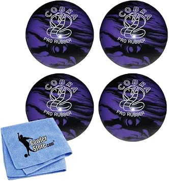 EPCO Candlepin Bowling Balls - Cobra Pro Rubber - Lavender & Black 4 1/2 inch- 2lbs. 6oz. 4 Balls