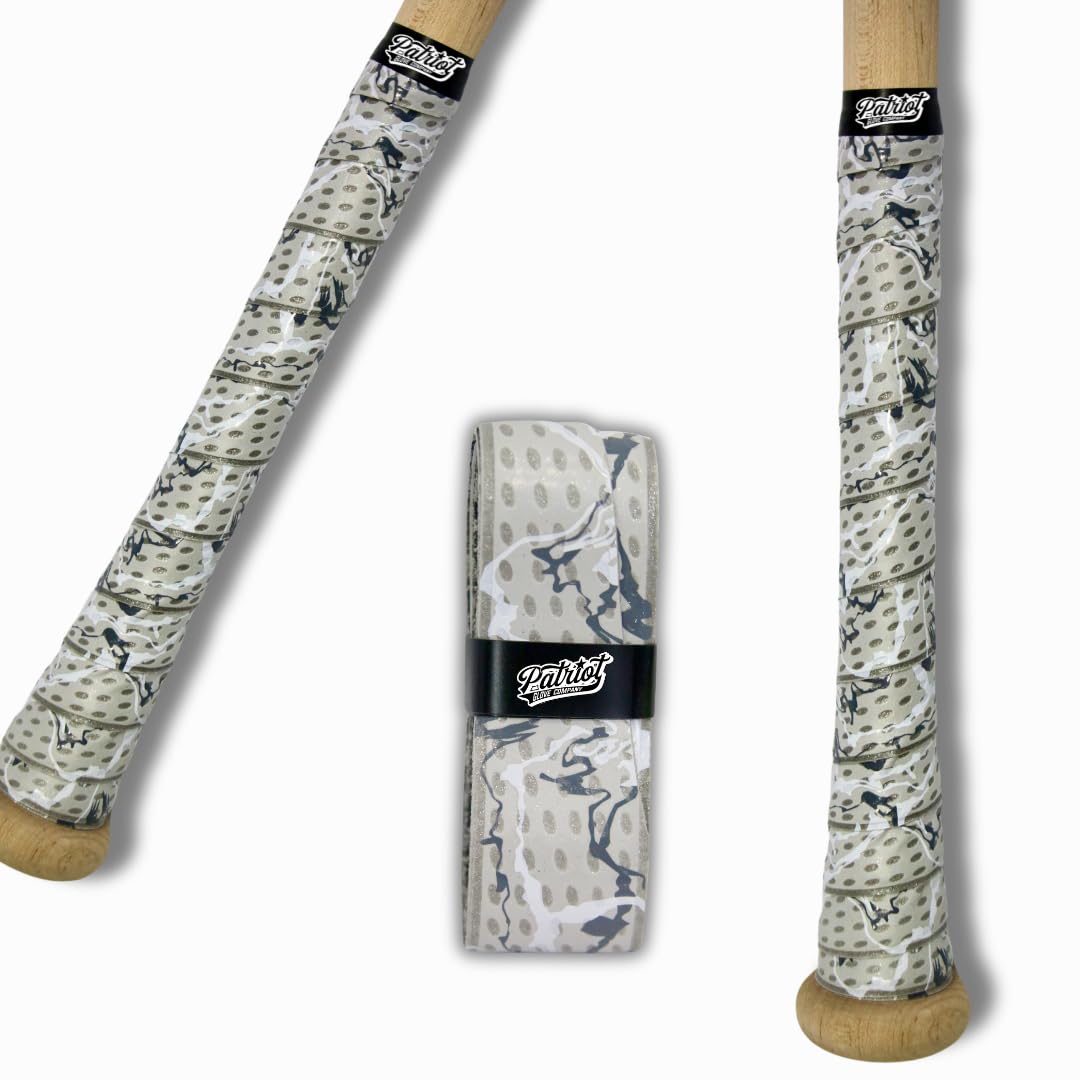 Patriot | Bat Grip Tape for Baseball and Softball 1.22mm precut Easy to Install (Grey Camo)
