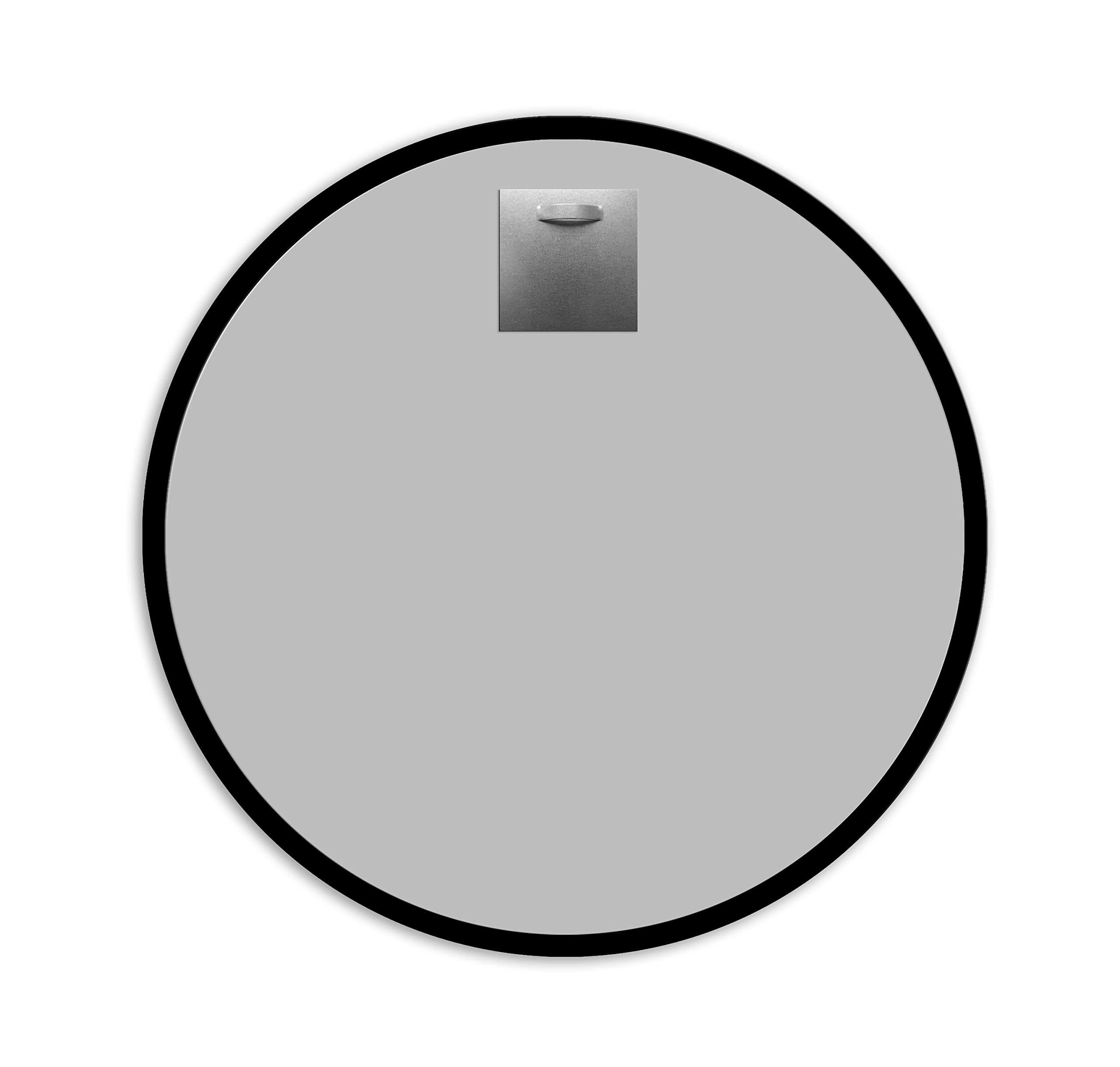 Ramix Miroir Mural dans Cadre en Aluminium revêtu par pulvérisation - Noir - Loft rectangulaire - Rond - pour Salon, Chambre à Coucher, Salle de Bain, Dressing, Couloir (Noir, K1-diamètre 40cm)
