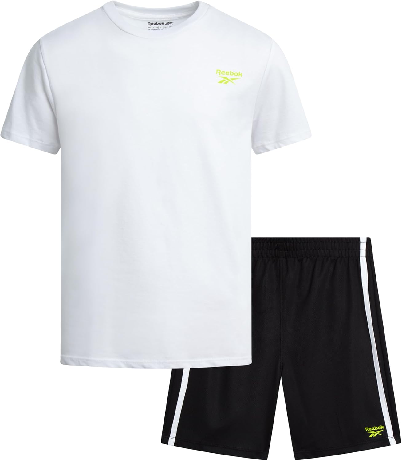 Reebok Boys Athletic Shorts Set - 2 Piece Summer Clothes Outfit with Graphic Tee and Boys Basketball Shorts for Active Kids