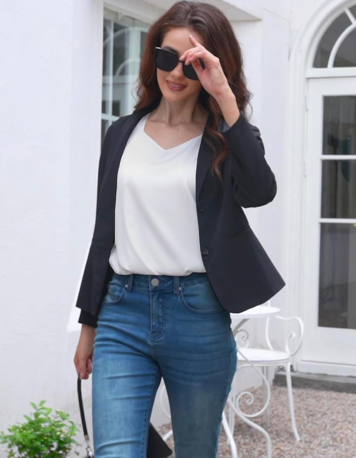 Women's Silk Satin Tank Tops V Neck Camisole Casual Cami Sleeveless Shirt Blouses Silky Basic Tanks - Image 5