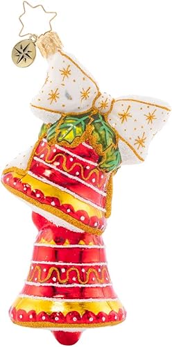 Miniatura 3 de Christopher Radko Adorno decorativo de cristal europeo hecho a mano, campanas de Navidad clásicas
