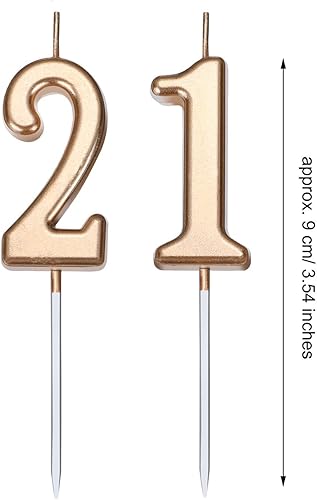 Miniatura 2 de Nuanchu Velas de Cumpleaños del Número 21 Feliz Cumpleaños Velas Numéricas para Pastel Decoración Superior para Cumpleaños Boda Aniversario