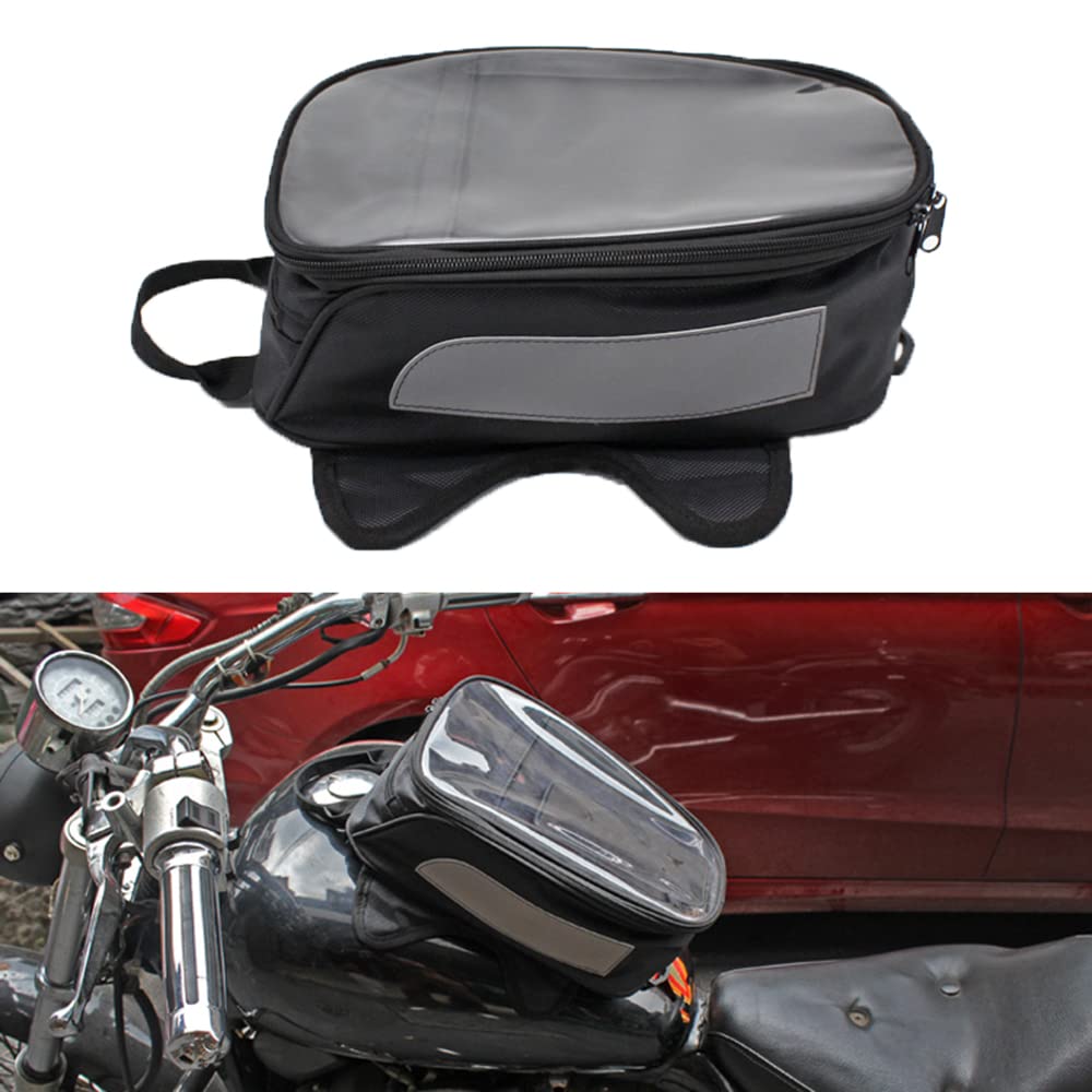 Riloer 1 sac de réservoir de moto en tissu Oxford imperméable pour la plupart des motos, 31 x 20 x 11 cm, noir