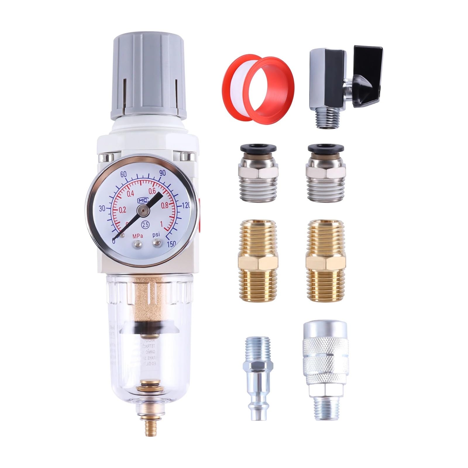 Filtro de aire para compresor NPT 1/2 AW4000-04 unidad de preparación neumática con manómetro