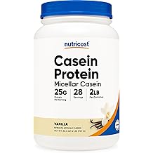Nutricost Casein Protein Powder 2lb Vanilla - Micellar Casein, Gluten Free, Non-GMO