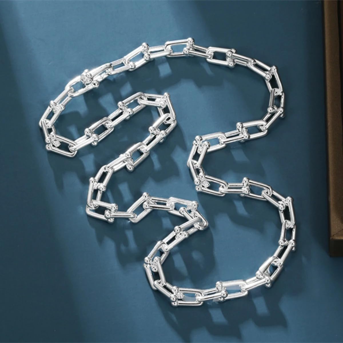 XHYRHTS Zubehör 925 Sterling Silber Hufeisen-Halskette für Damen und Herren, Hufeisen-Halsketten-Anhänger, Tiff Klassische U-förmige Hufeisen-Anhänger-Halskette, schöne Pferdehuf-Halskette