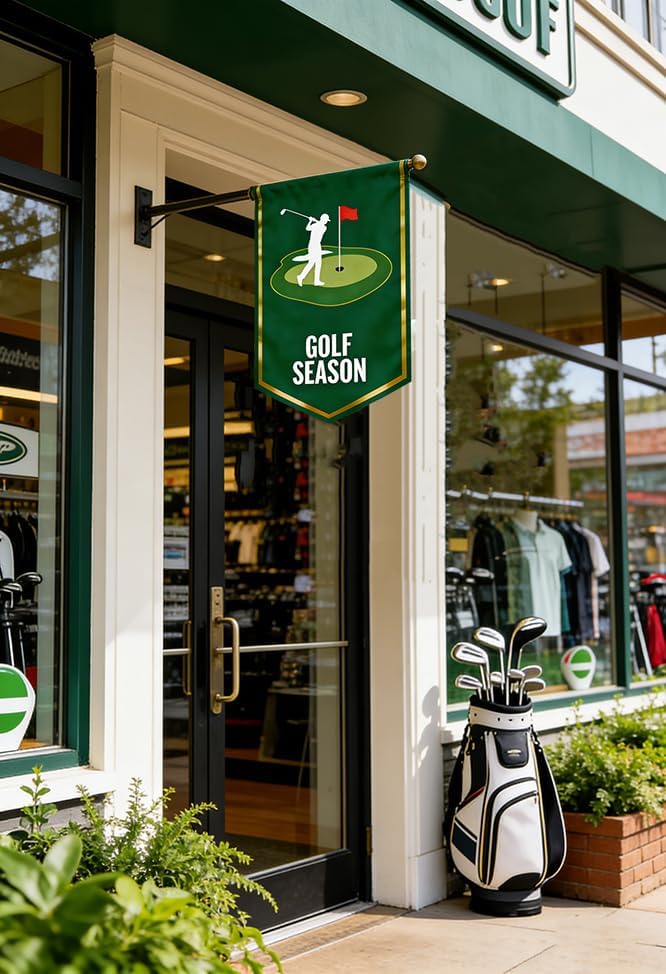 Golf Season Garden Flag, Burlap, Double Sided, 12 x 18 Inch, Outdoor Yard Decoration