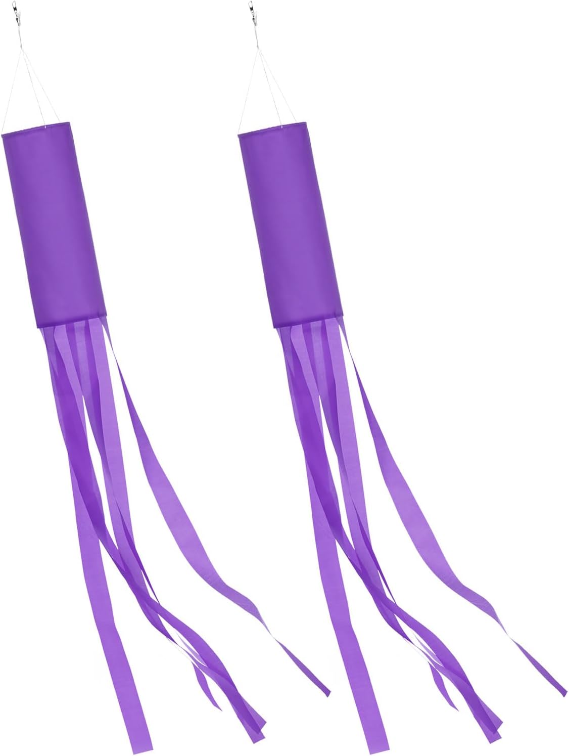 M METERXITY 2-Pack Windsock Flag, Colorful Wind Socks for Garden/Yard/Patio/Home Decor, Spring Summer Fall Winter Outdoor Hanging Decoration [59 in / 150cm, Purple]