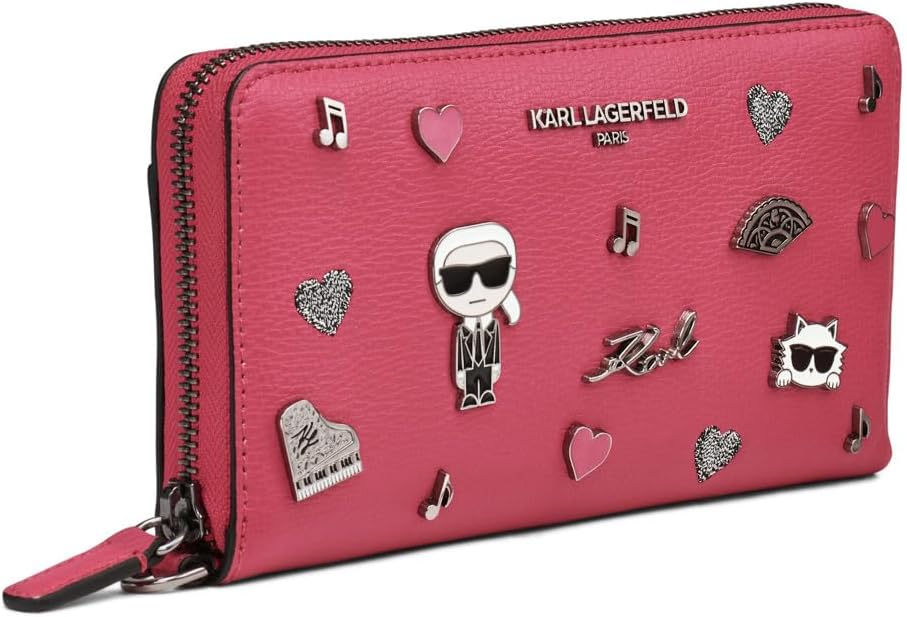 KARL LAGERFELD Women's Jacqueline Zip Wallet with Pins - Image 2