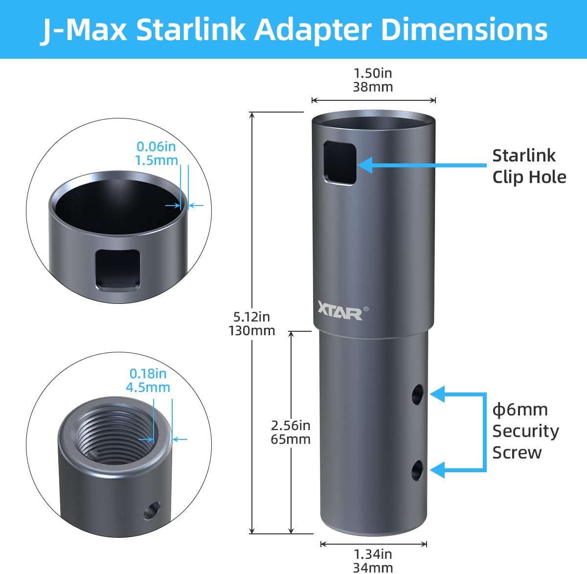 Starlink Mounting Kit,Starlink Pipe Mount Adapter,Aluminum Alloy Starlink Pole Mount for V2 Rectangular Starlink Satellite Dish Antenna,for Starlink,TV Mast and Satellite Mast