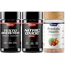 Snap Supplements Big Boy Bundle, Includes Prostate Health with Saw Palmetto for Men, Testo Booster for Men & Nitric Oxide Booster, 90 Capsules Each