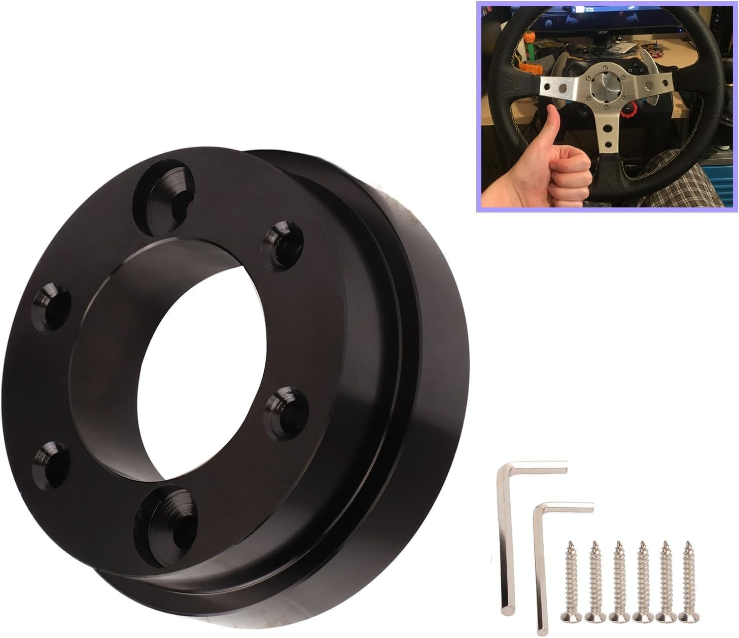 G920 Wheel Adapter, Steering Wheel Adapter Plate for Logitech G25, G27, G29, G920 70mm PCD, Compatible with 13/14 Inch Steering Wheel