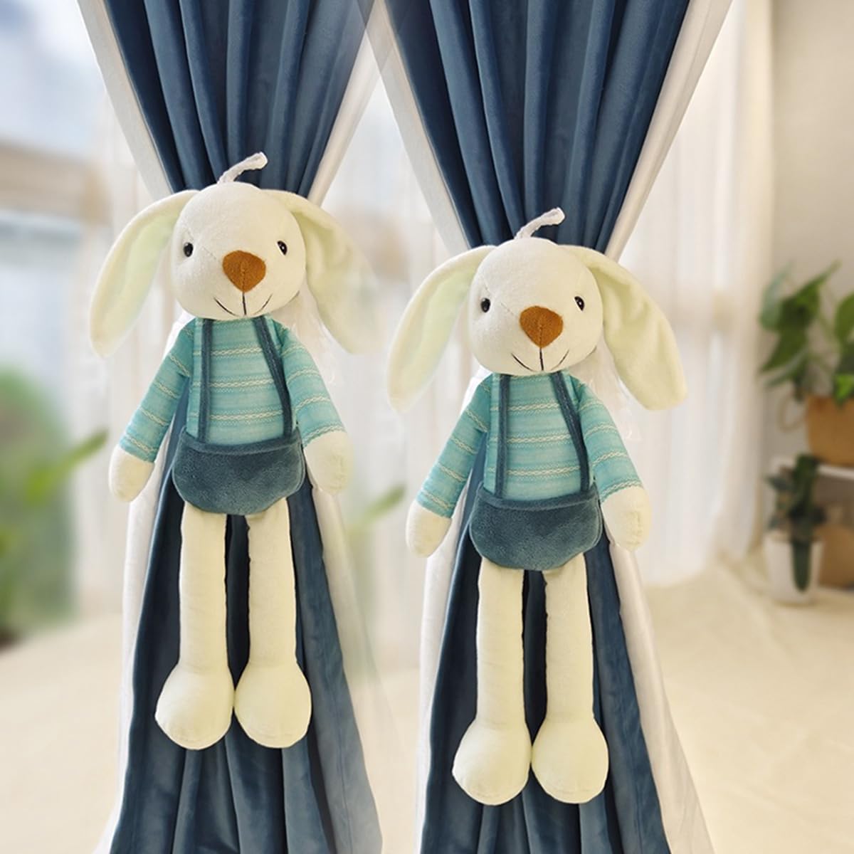 Embasses pour Rideaux, Sangles de Maintien en Peluche Douce avec Boucle élastique, for Chambre à Coucher, Salon, décoration d'intérieur(Teal,1)