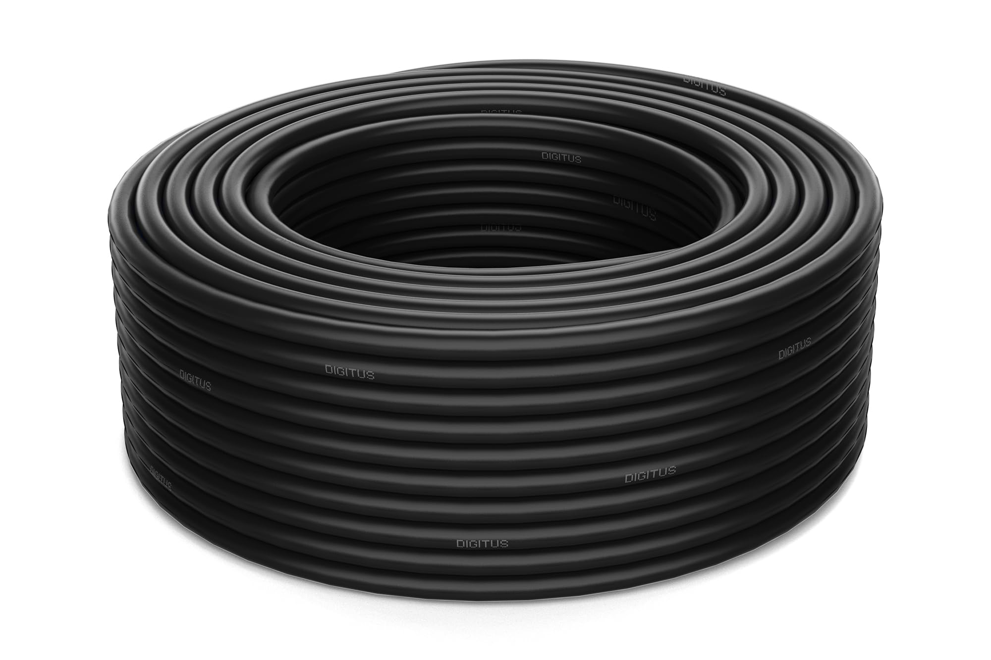 DIGITUS Cable de Red para Exteriores Cat 7A de 100 m – S-FTP (PiMF) Simplex – BauPVO Dca – LSZH sin halógenos – 1500 MHz Cobre AWG 22/1 – PoE++ – Cable subterráneo – Negro