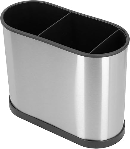Miniatura 8 de Soporte para utensilios de cocina para encimera, organizador de cubiertos de acero inoxidable, soporte para utensilios de cocina, con 3